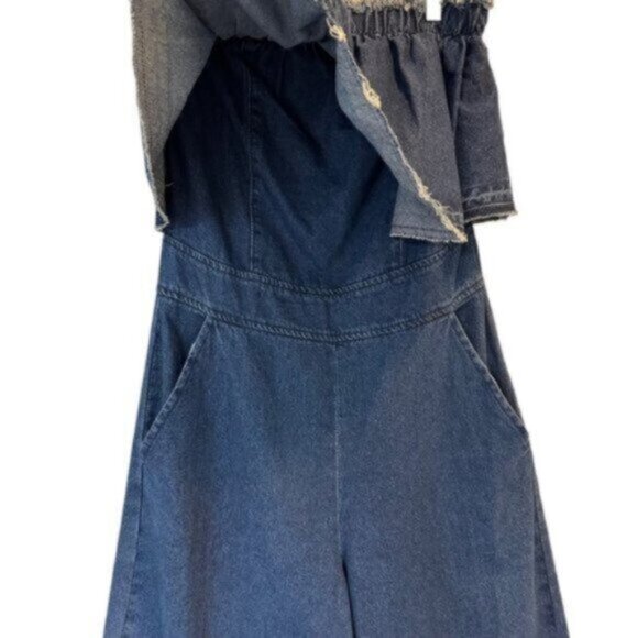 Anthropologie | Women's Blue Hei Hei Denim Strapless Romper Size Medium - Picture 8 of 15